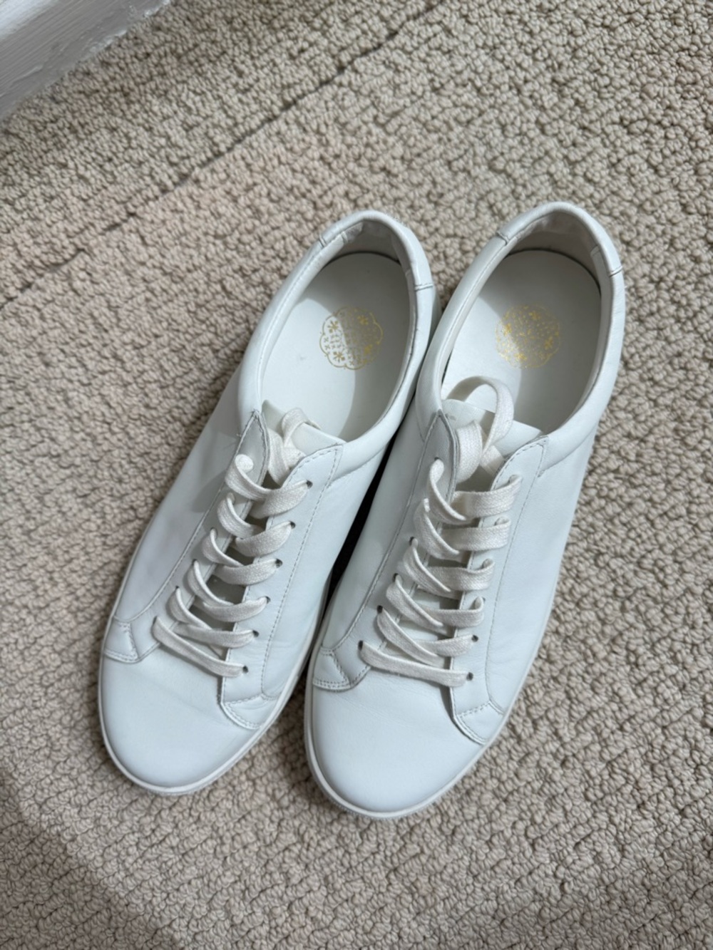 Grace Loves Lace - White Leather Lace-Up Sneakers